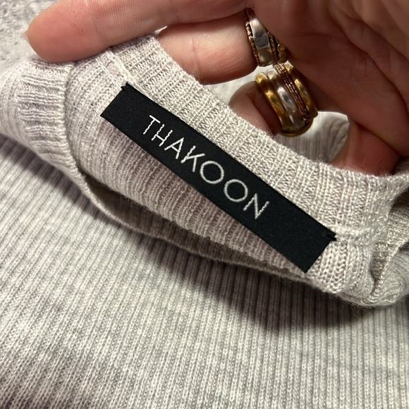 Thakoon Gray Merino Wool Long Sleeve Ruffle Hem Sweater Dress NWT M - Picture 12 of 12